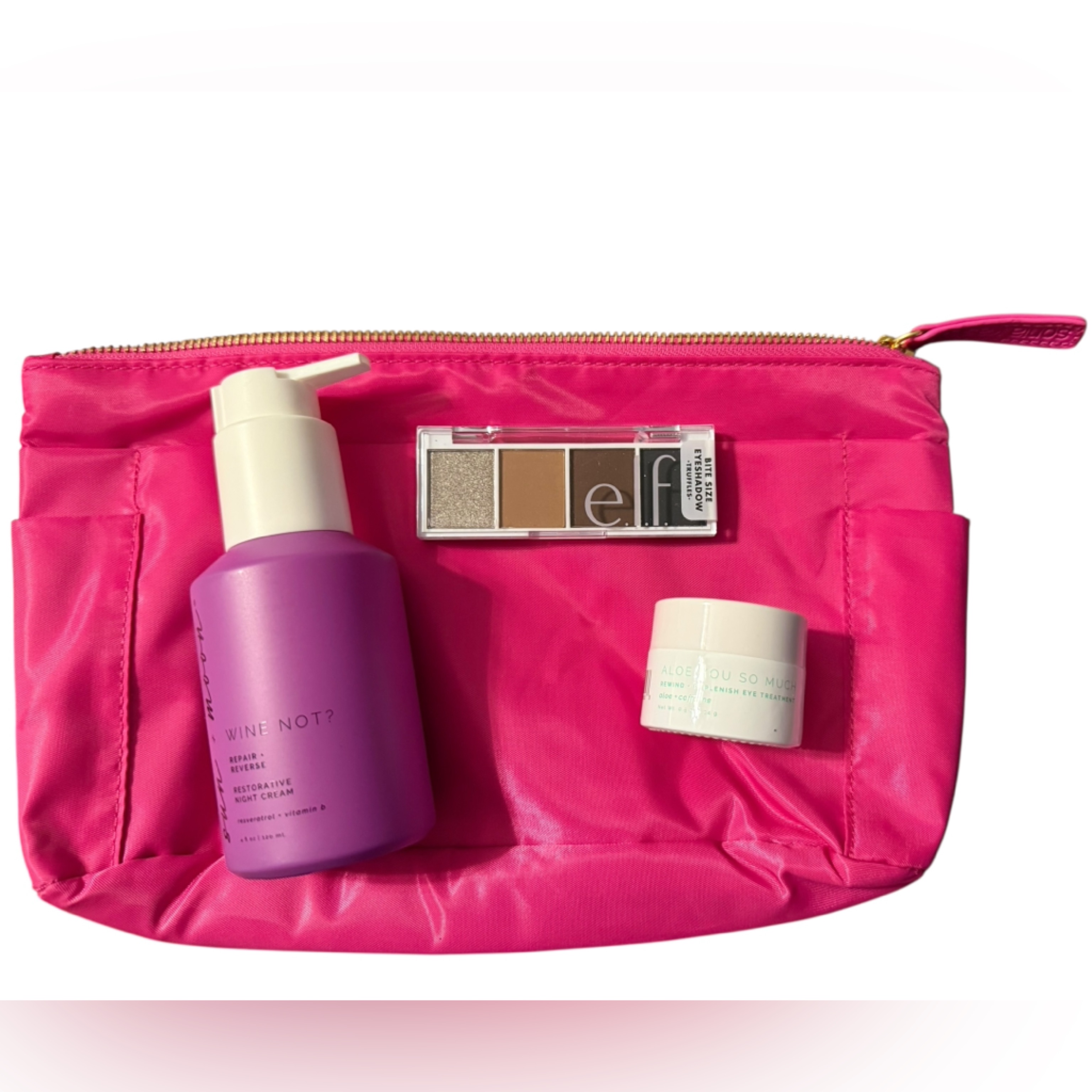 Bundle Skincare Beauty 4 Pieces - Makeup Bag, Eye Cream, Night Cream, Eyeshadow